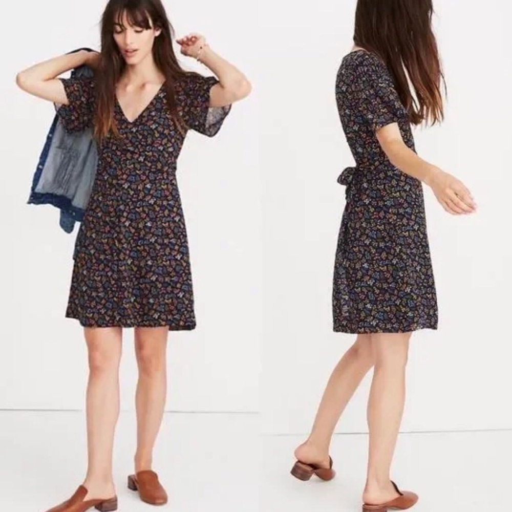 NWT! Madewell Cross Front Garden Party Floral Dress Size 0